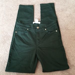 H&M Feather Soft Dark Green Skinny Pants Size 8